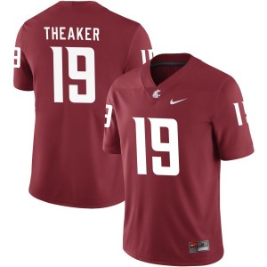Colton Theaker Washington State Cougars Nike NIL Replica Football Jersey - Crimson