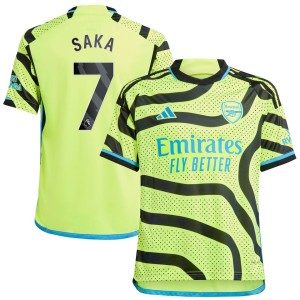 Bukayo Saka Arsenal adidas Youth 2023/24 Away Replica Player Jersey - Yellow