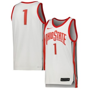 #1 Ohio State Buckeyes Nike Team Replica Basketball Jersey - White
