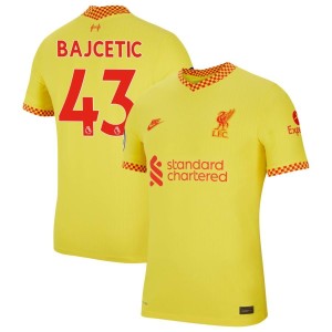 Stefan Bajcetic Liverpool Nike 2021/22 Third Vapor Match Jersey - Yellow