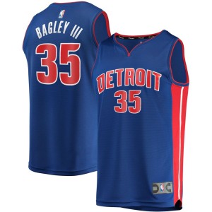 Men's Fanatics Branded Marvin Bagley III Blue Detroit Pistons 2021/22 Fast Break Replica Jersey - Icon Edition