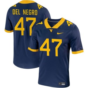 Anthony Del Negro West Virginia Mountaineers Nike NIL Replica Football Jersey - Navy