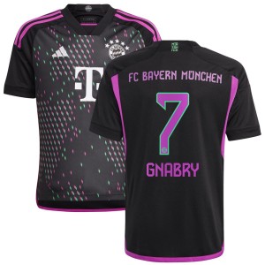 Serge Gnabry Bayern Munich adidas Youth 2023/24 Away Replica Player Jersey - Black