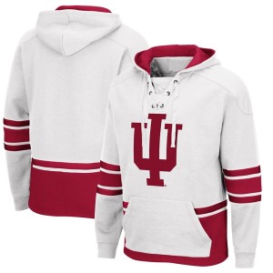 Indiana Hoosiers Colosseum Lace Up 3.0 Pullover Hoodie - White