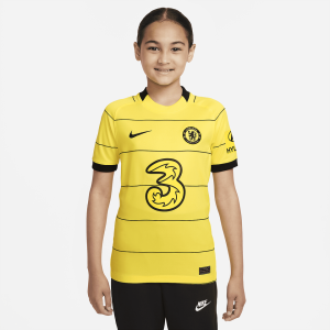 Chelsea FC 2021/22 Stadium Away Big Kids' Soccer Jersey - Opti Yellow/Black