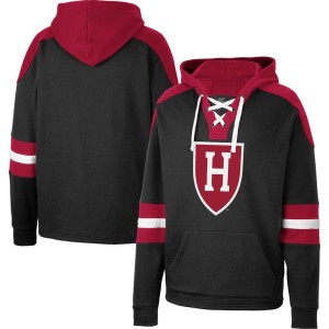 Harvard Crimson Colosseum Lace-Up 4.0 Pullover Hoodie - Black