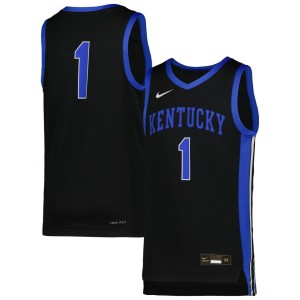 #1 Kentucky Wildcats Nike Youth Icon Replica Basketball Jersey - Black