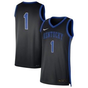 #1 Kentucky Wildcats Nike Replica Basketball Jersey - Black