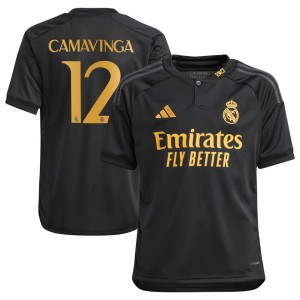 Eduardo Camavinga Real Madrid adidas Youth 2023/24 Third Replica Player Jersey - Black