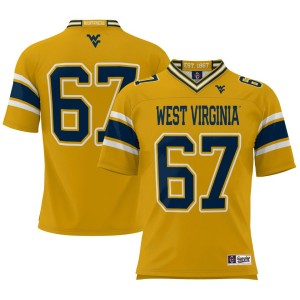 #67 West Virginia Mountaineers ProSphere Youth Football Jersey - Gold