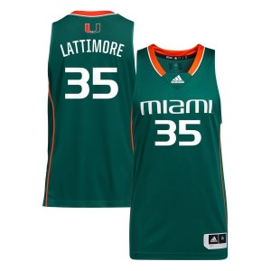 Latasha Lattimore Miami Hurricanes adidas Unisex NIL Women's Basketball Jersey - Green