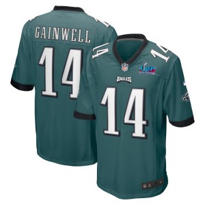 Kenneth Gainwell Philadelphia Eagles Nike Super Bowl LVII Patch Game Jersey - Midnight Green