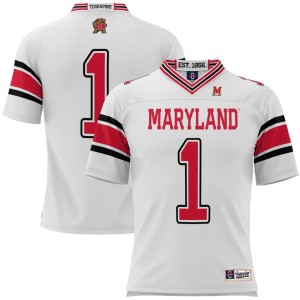 #1 Maryland Terrapins ProSphere Football Jersey - White