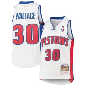 Rasheed Wallace Detroit Pistons Mitchell & Ness Youth 2003/04 Hardwood Classics Swingman Jersey - White