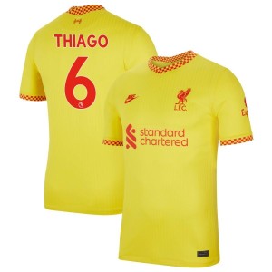 Thiago Alcantara Thiago Liverpool Nike 2021/22 Third Breathe Stadium Jersey - Yellow