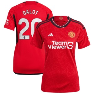 Diogo Dalot Manchester United adidas Women's 2023/24 Home Replica Player Jersey - Red