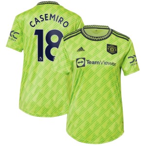 Carlos Casemiro Manchester United adidas Women's 2022/23 Third Replica Player Jersey - Neon Green