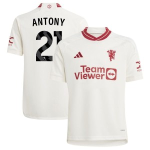 Antony Antony  Manchester United adidas Youth 2023/24 Third Replica Jersey - White