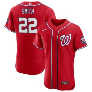 Dominic Smith Washington Nationals Nike Alternate Authentic Patch Jersey - Scarlet