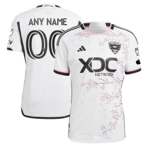 D.C. United adidas 2023 The Cherry Blossom Kit Authentic Custom Jersey - White