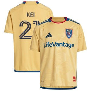Axel Kei Real Salt Lake adidas Youth 2023 The Beehive State Kit Replica Jersey - Gold