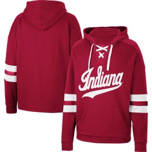 Indiana Hoosiers Colosseum Lace-Up 4.0 Pullover Hoodie - Crimson