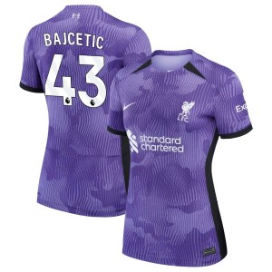 Stefan Bajcetic Liverpool Nike Women's 2023/24 Third Stadium Replica Jersey - Purple