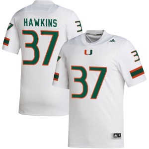 Bill Hawkins Miami Hurricanes adidas NIL Replica Football Jersey - White