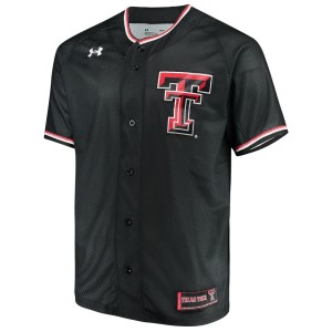 Texas Tech Red Raiders Under Armour Performance Replica Baseball Jersey - Black