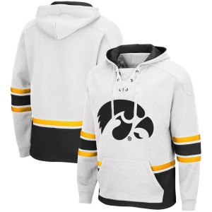 Iowa Hawkeyes Colosseum Lace Up 3.0 Pullover Hoodie - White