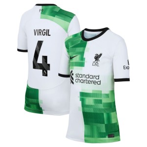 Virgil van Dijk Liverpool Nike Youth 2023/24 Away Replica Player Jersey - White