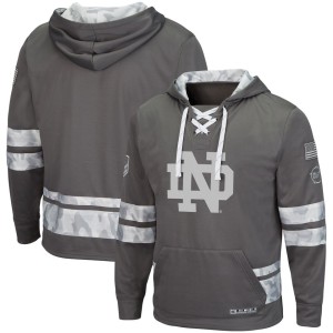 Notre Dame Fighting Irish Colosseum OHT Military Appreciation Lace-Up Pullover Hoodie - Gray