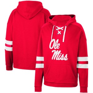 Ole Miss Rebels Colosseum Lace-Up 4.0 Pullover Hoodie - Red