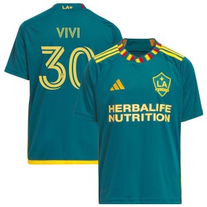 Gino Vivi LA Galaxy adidas Youth 2023 LA Kit Replica Jersey - Green