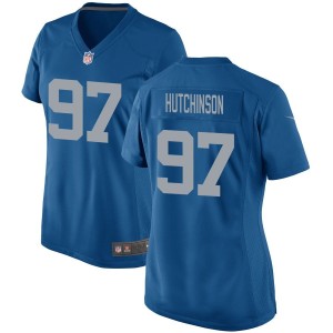 Aidan Hutchinson Detroit Lions Nike Women's Throwback Game Jersey - Blue