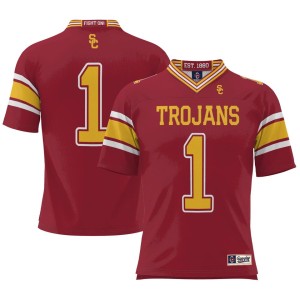 #1 USC Trojans ProSphere Youth Football Jersey - Cardinal