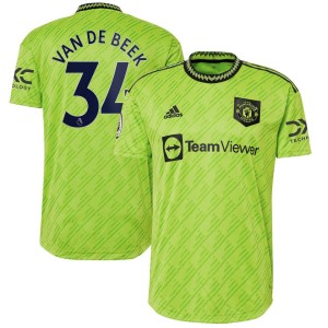 Donny Van De Beek Manchester United adidas 2022/23 Third Authentic Player Jersey - Neon Green