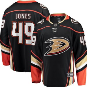 Men's Fanatics Branded Max Jones Black Anaheim Ducks Breakaway Player Jersey