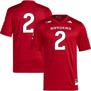 #2 Rutgers Scarlet Knights adidas Premier Football Jersey - Scarlet