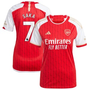 Bukayo Saka Arsenal adidas Women's 2023/24 Home Replica Player Jersey - Red