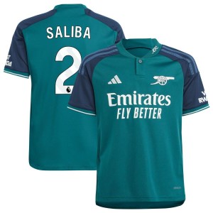 William Saliba  Arsenal adidas Youth 2023/24 Third Replica Jersey - Green