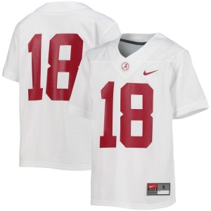 #18 Alabama Crimson Tide Nike Youth Untouchable Football Team Jersey - White
