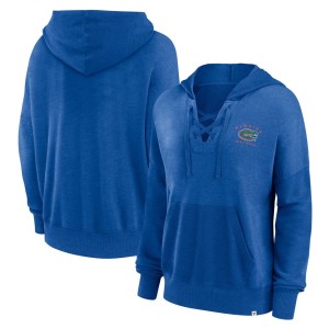 Florida Gators Fanatics Branded Women's Campus Lace-Up Pullover Hoodie - Heather Royal