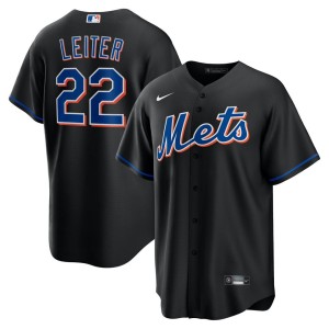 Men's Nike Al Leiter Black New York Mets 2022 Alternate Replica Player Jersey