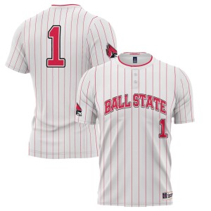 #1 Ball State Cardinals ProSphere Youth Softball Jersey - White