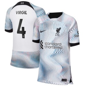 Virgil Van Dijk Liverpool Nike Youth 2022/23 Away Breathe Stadium Replica Jersey - White