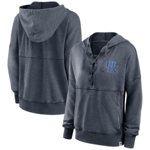 Kentucky Wildcats Fanatics Branded Women's Overall Speed Lace-Up Pullover Hoodie - Heathered Charcoal