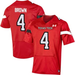 Jordan Brown Texas Tech Red Raiders Under Armour NIL Replica Football Jersey - Red