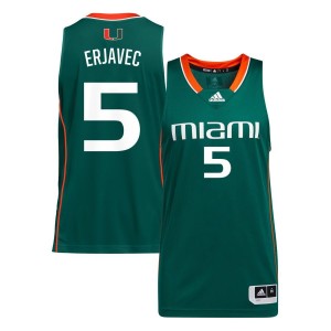 Karla Erjavec Miami Hurricanes adidas Unisex NIL Women's Basketball Jersey - Green