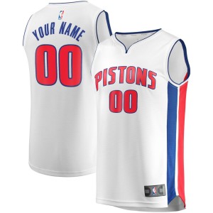 Detroit Pistons Fanatics Branded Fast Break Custom Replica Jersey White - Association Edition